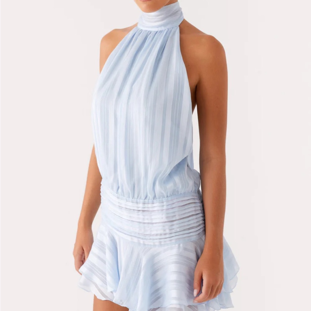 Peppermayo Light Blue Backless Dress